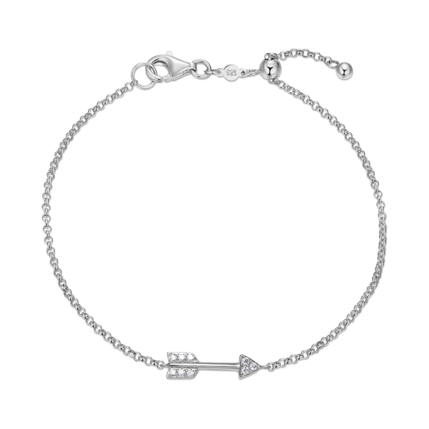 Arrow Bolo Bracelet in Rhodium-Plated Sterling Silver | M by Monte Luna