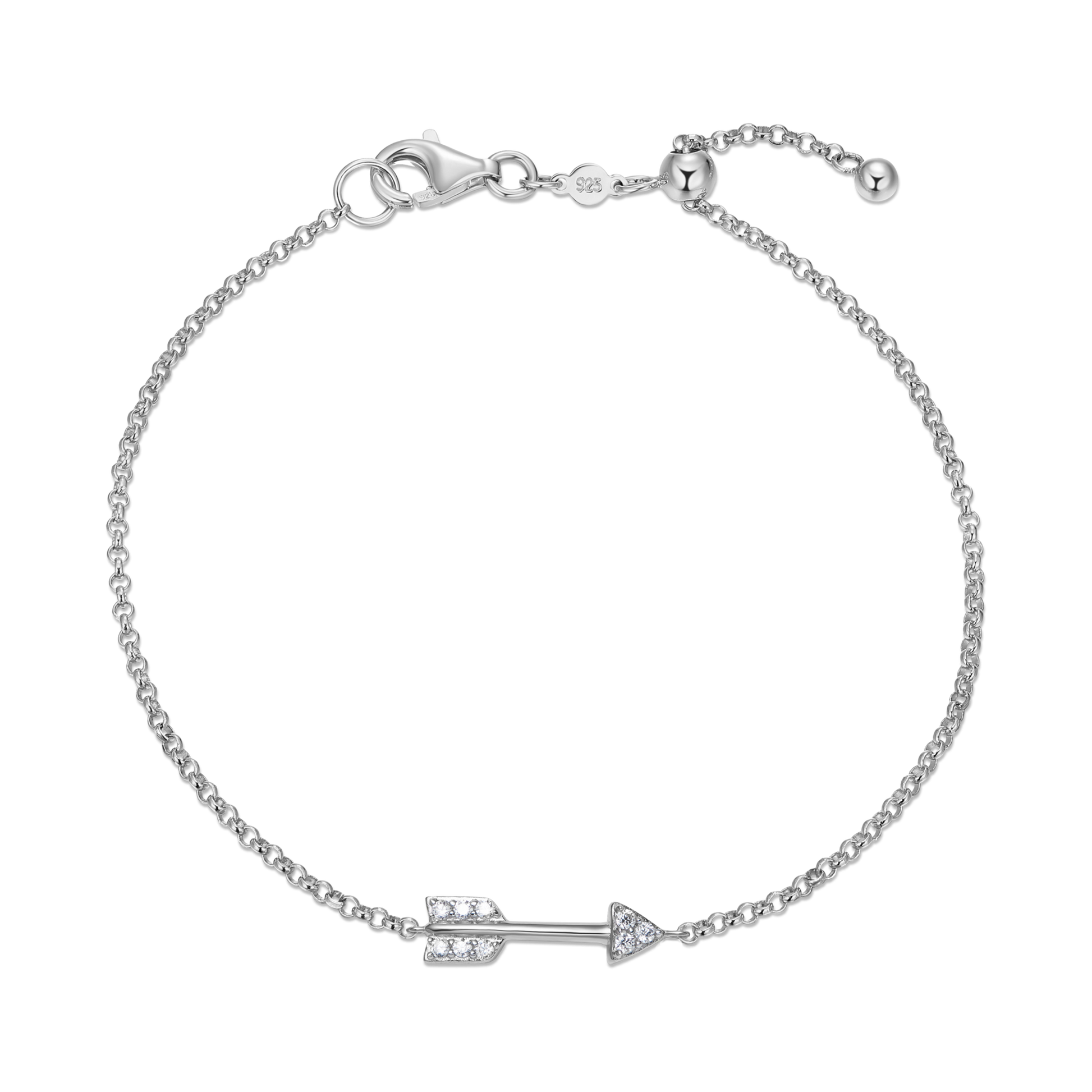 Arrow Bolo Bracelet in Rhodium-Plated Sterling Silver | M by Monte Luna