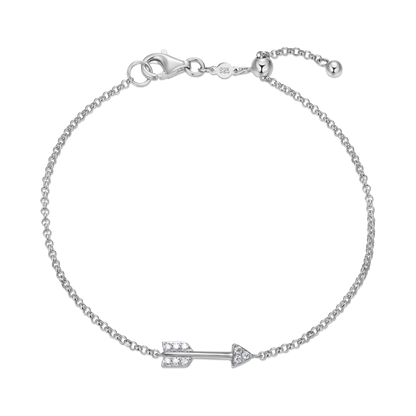 Arrow Bolo Bracelet in Rhodium-Plated Sterling Silver | M by Monte Luna