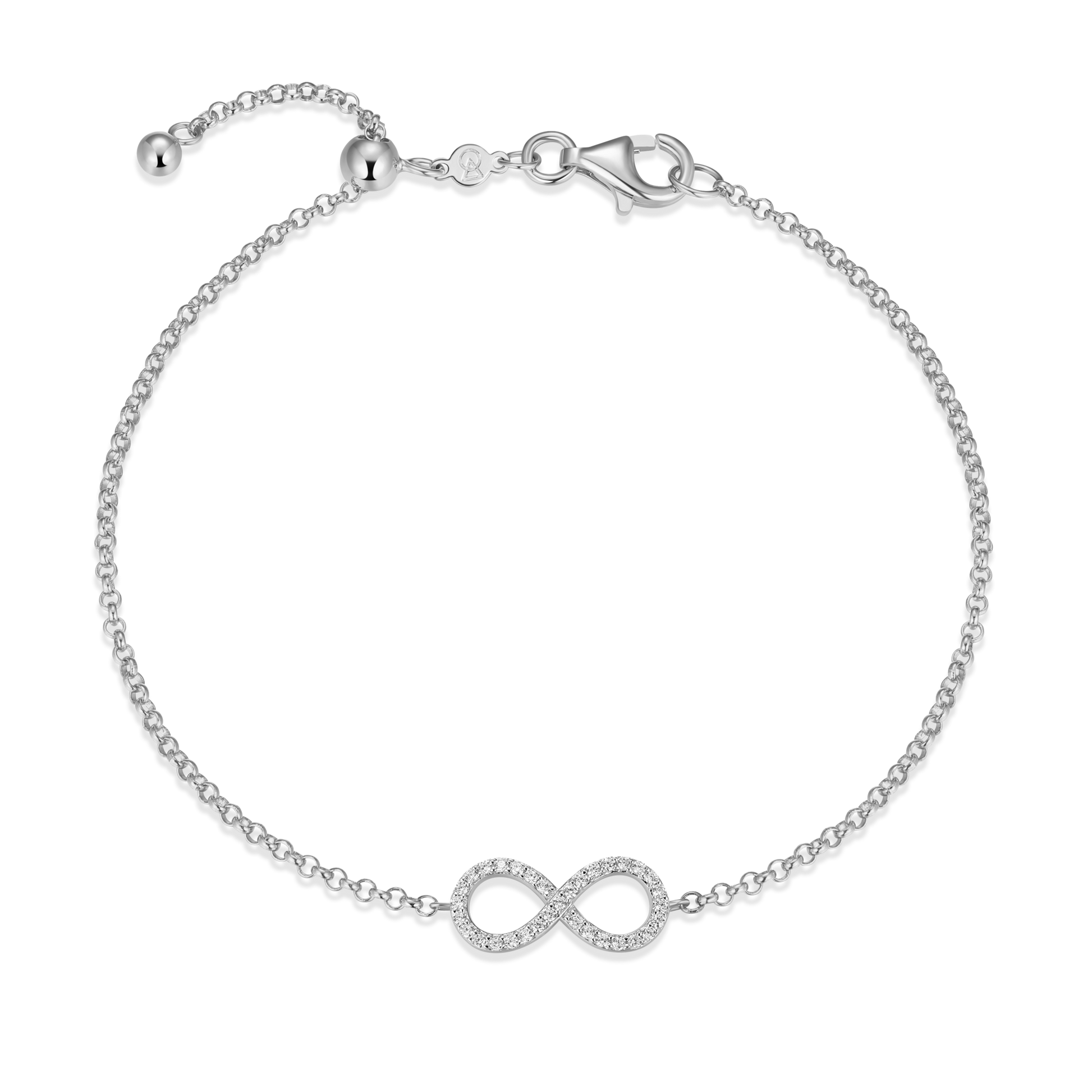 Infinity Bolo Bracelet in Rhodium-Plated Sterling Silver | M by Monte Luna
