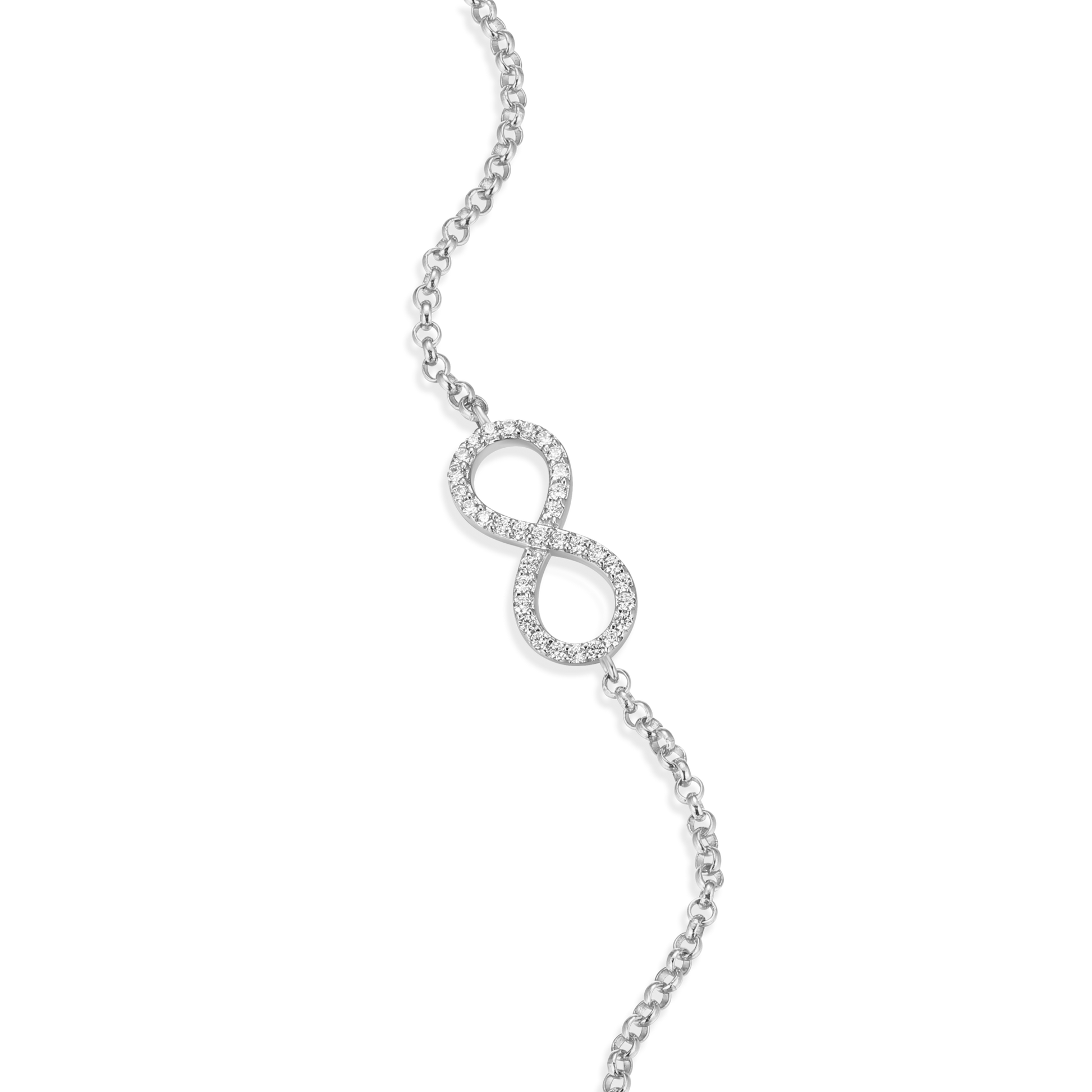 Infinity Bolo Bracelet in Rhodium-Plated Sterling Silver | M by Monte Luna
