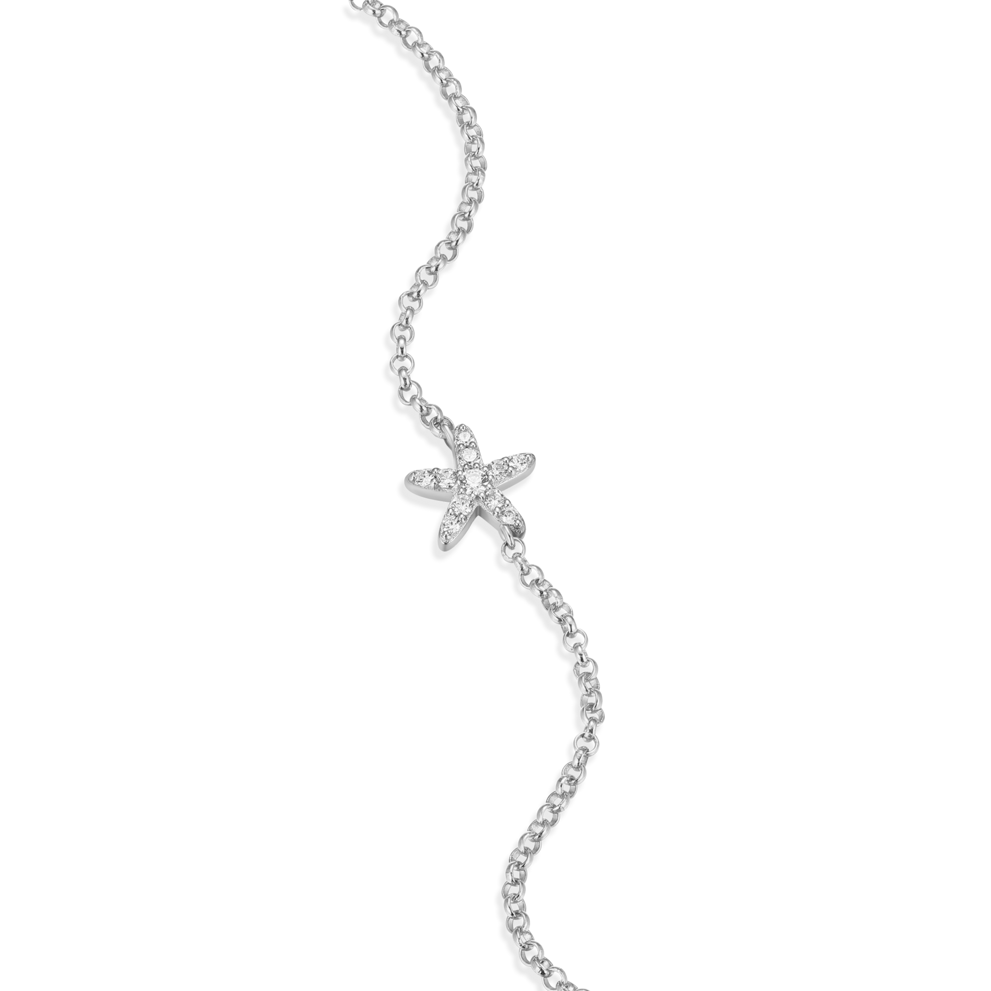 Starfish Bolo Bracelet in Rhodium-Plated Sterling Silver | M by Monte Luna