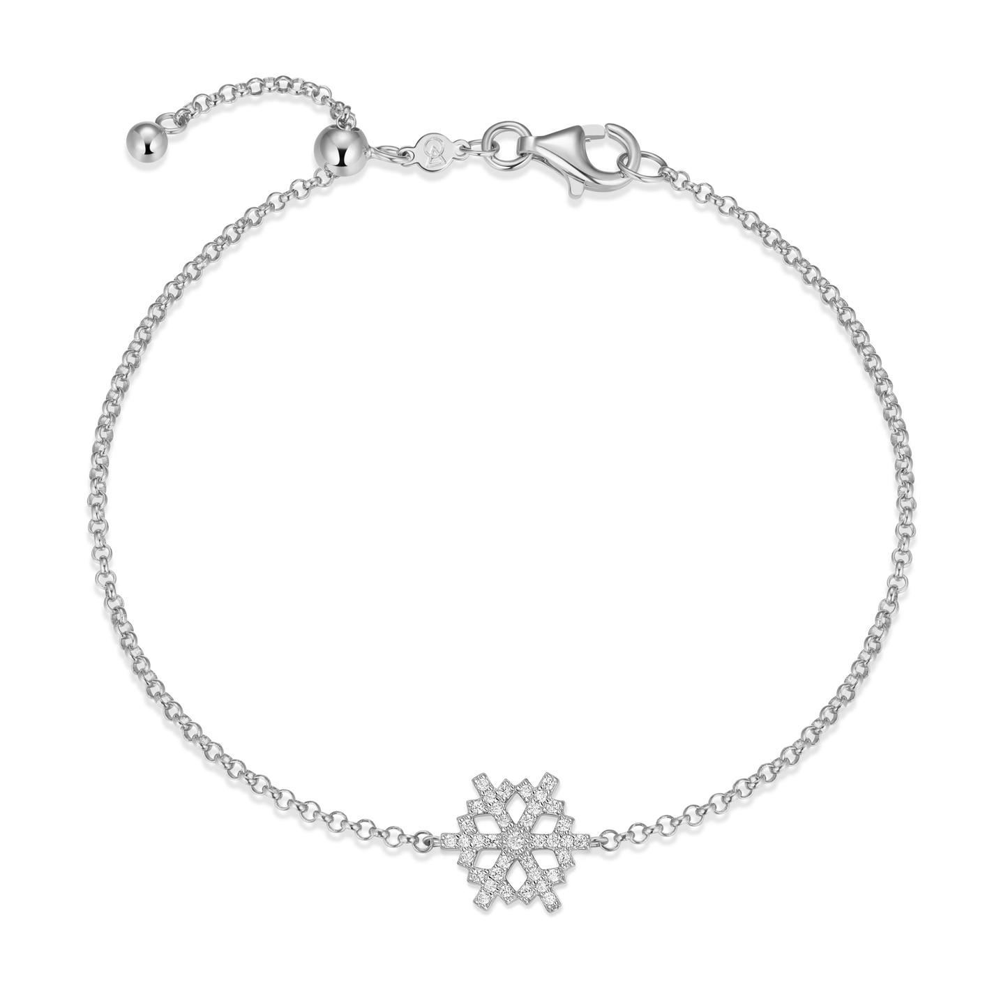 Snowflake Bolo Bracelet in Rhodium-Plated Sterling Silver | M by Monte Luna