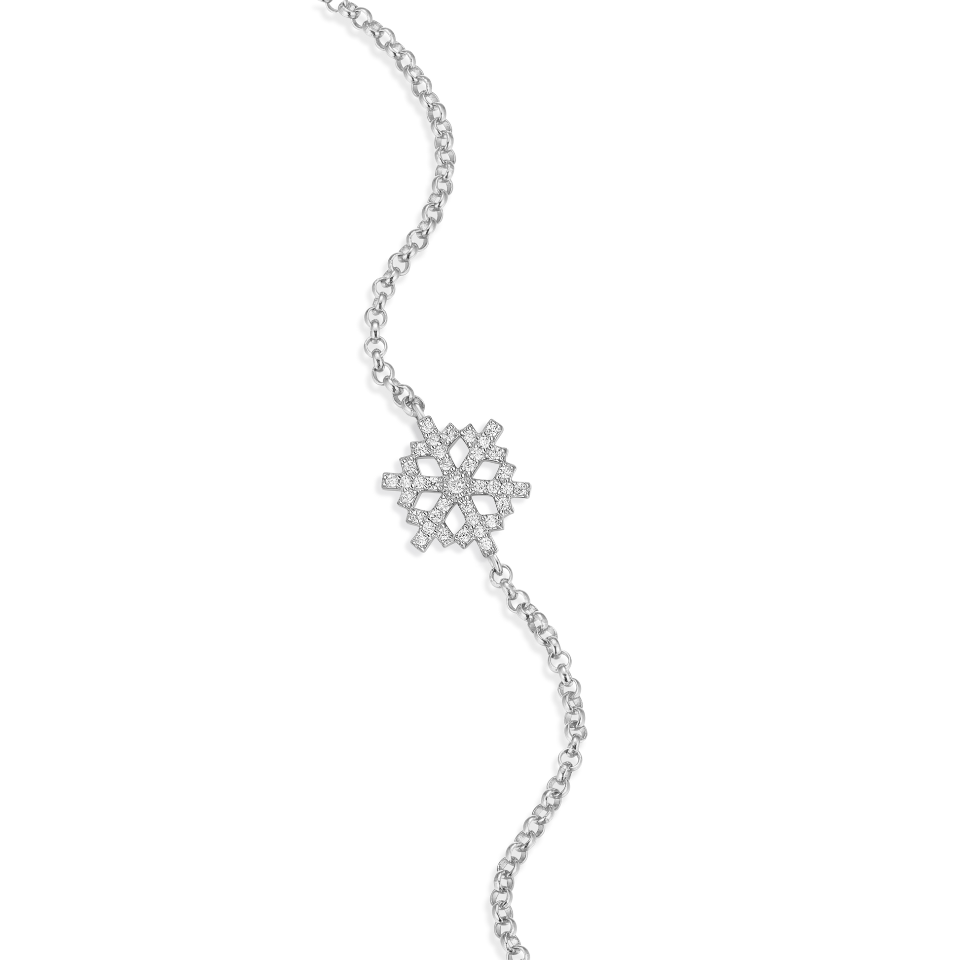 Snowflake Bolo Bracelet in Rhodium-Plated Sterling Silver | M by Monte Luna