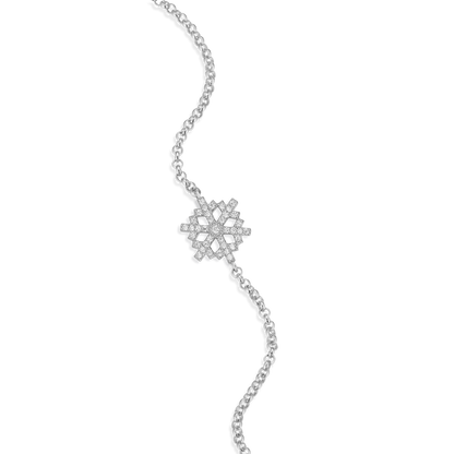 Snowflake Bolo Bracelet in Rhodium-Plated Sterling Silver | M by Monte Luna
