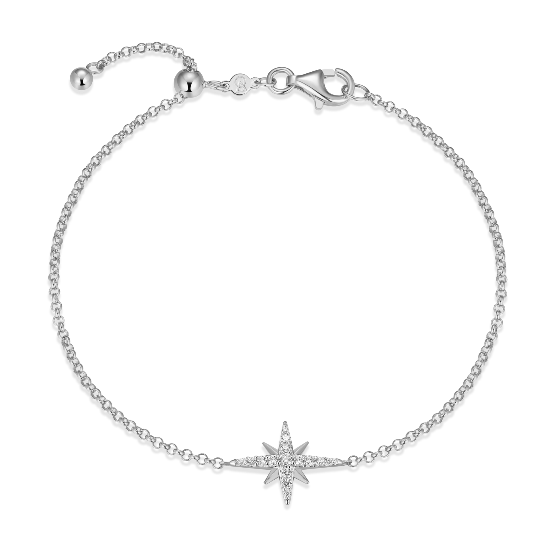 Cardinal Points Bolo Bracelet in Rhodium-Plated Sterling Silver | M by Monte Luna
