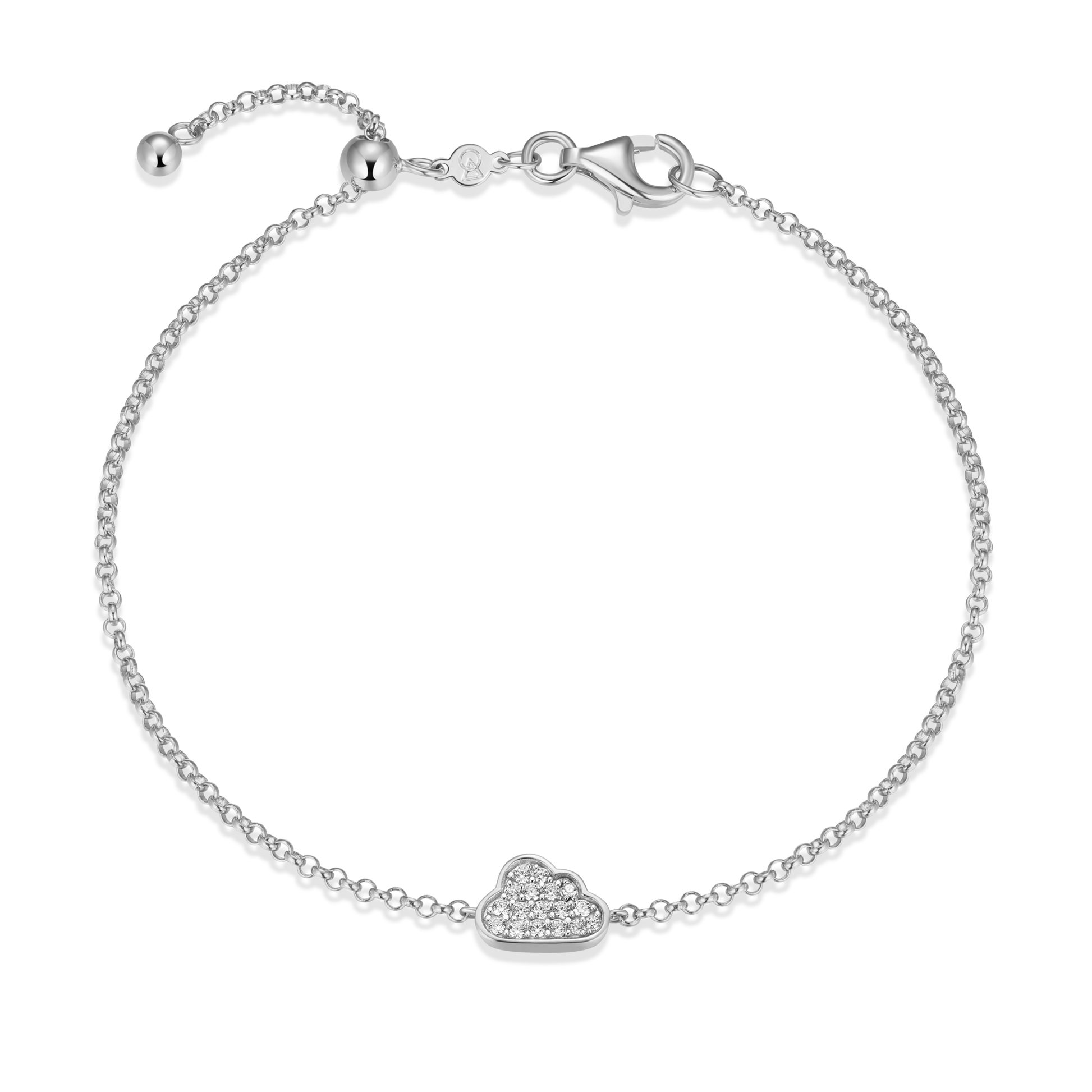 Silver Lining Cloud Bolo Bracelet in Rhodium-Plated Sterling Silver | M by Monte Luna