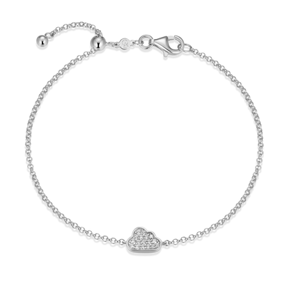 Silver Lining Cloud Bolo Bracelet in Rhodium-Plated Sterling Silver | M by Monte Luna