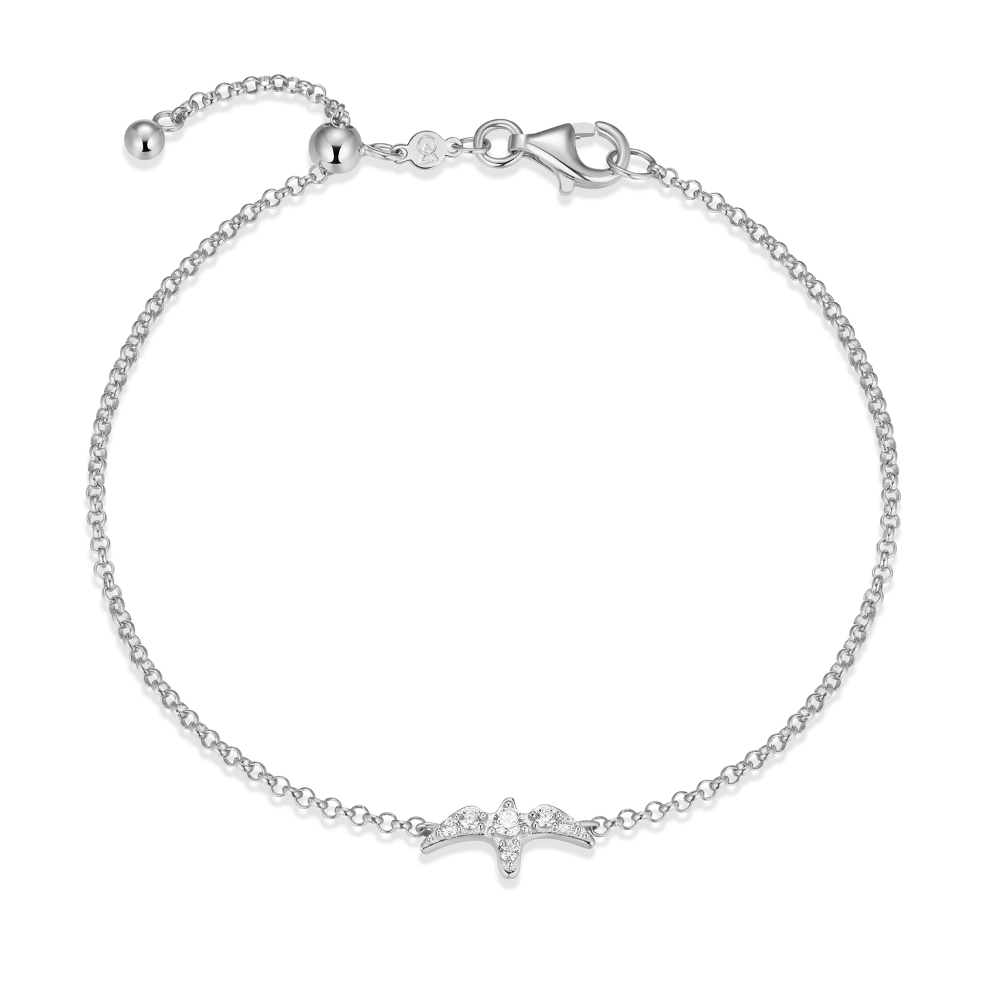 Bird Bolo Bracelet in Rhodium-Plated Sterling Silver | M by Monte Luna
