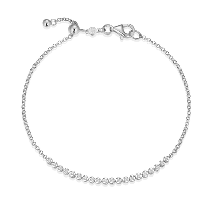 Lab-Created Diamond Line Tennis Bolo Bracelet in Rhodium-Plated Sterling Silver | M by Monte Luna