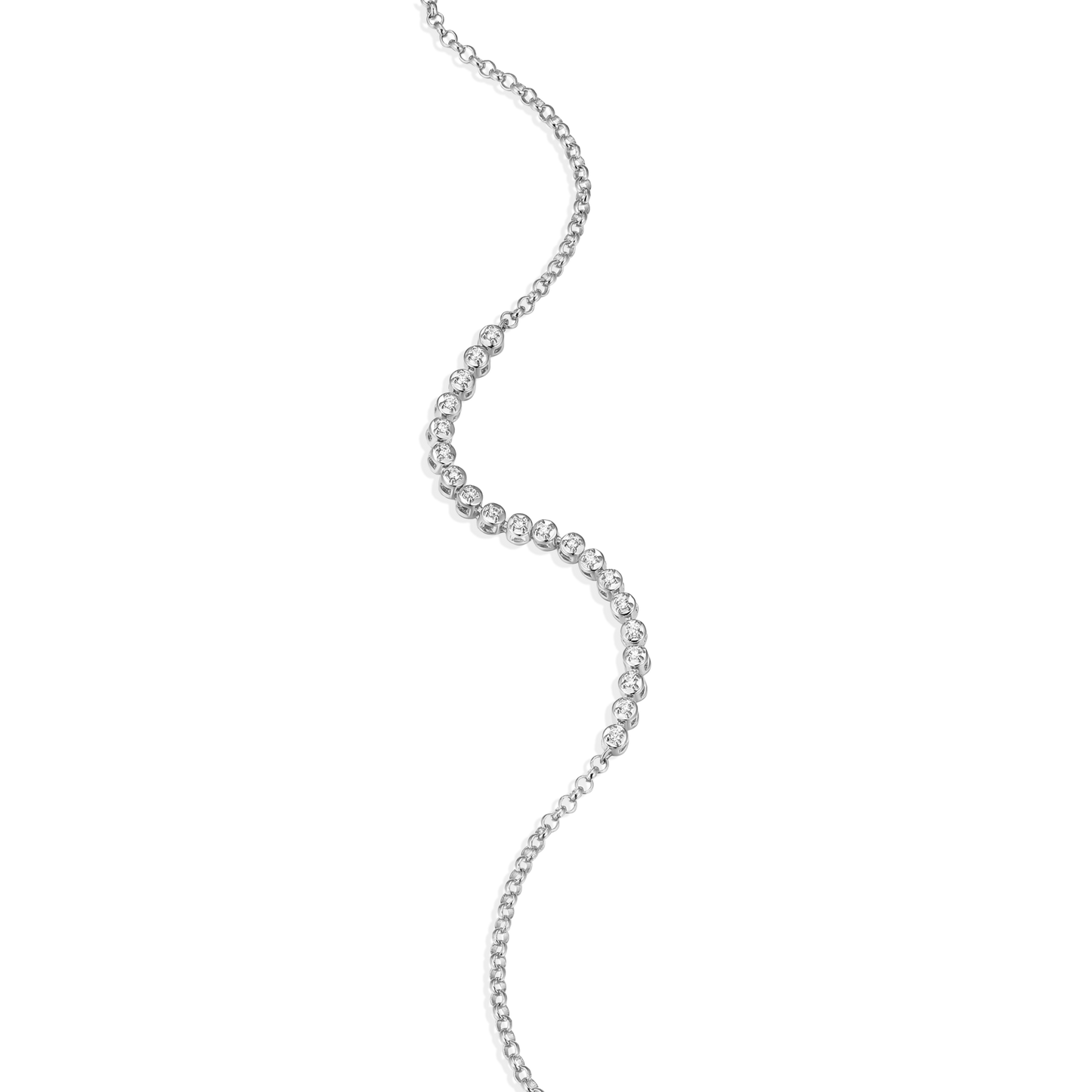 Lab-Created Diamond Line Tennis Bolo Bracelet in Rhodium-Plated Sterling Silver | M by Monte Luna