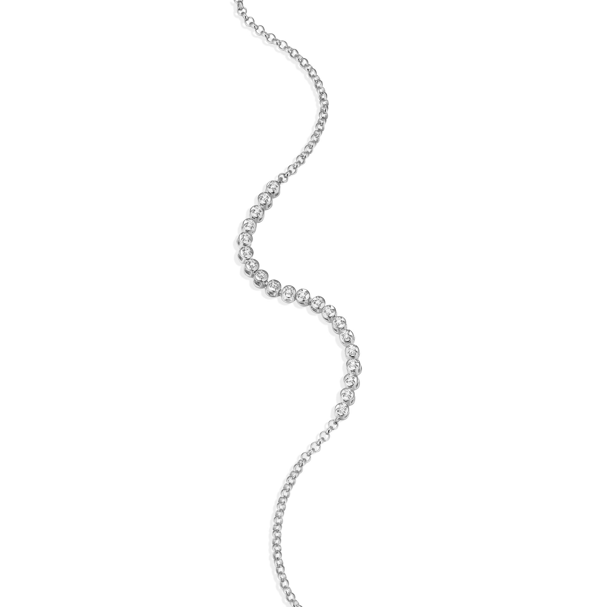 Lab-Created Diamond Line Tennis Bolo Bracelet in Rhodium-Plated Sterling Silver | M by Monte Luna