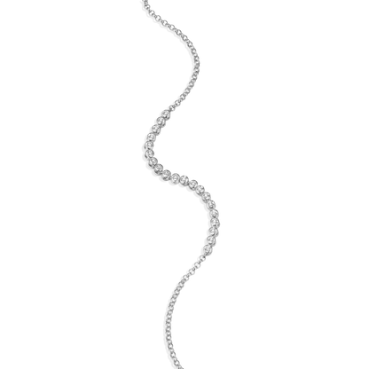 Lab-Created Diamond Line Tennis Bolo Bracelet in Rhodium-Plated Sterling Silver | M by Monte Luna