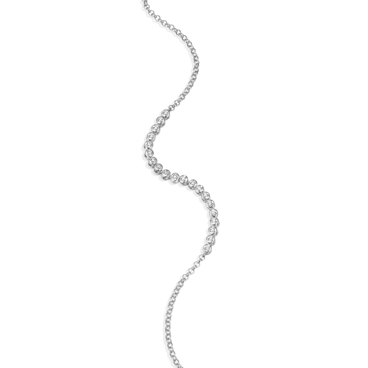 Lab-Created Diamond Line Tennis Bolo Bracelet in Rhodium-Plated Sterling Silver | M by Monte Luna