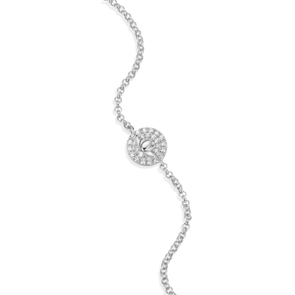 Lotus Tag Bolo Bracelet in Rhodium-Plated Sterling Silver | M by Monte Luna