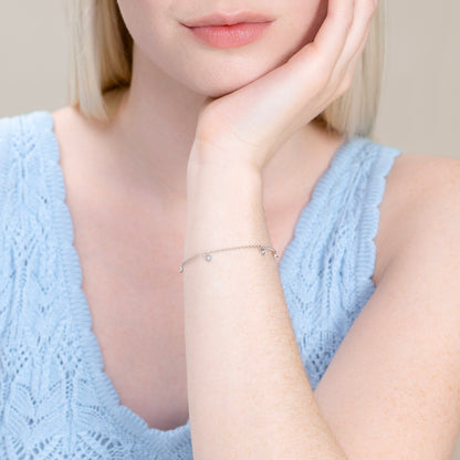 Dangling Hearts Bolo Bracelet in Rhodium-Plated Sterling Silver | M by Monte Luna