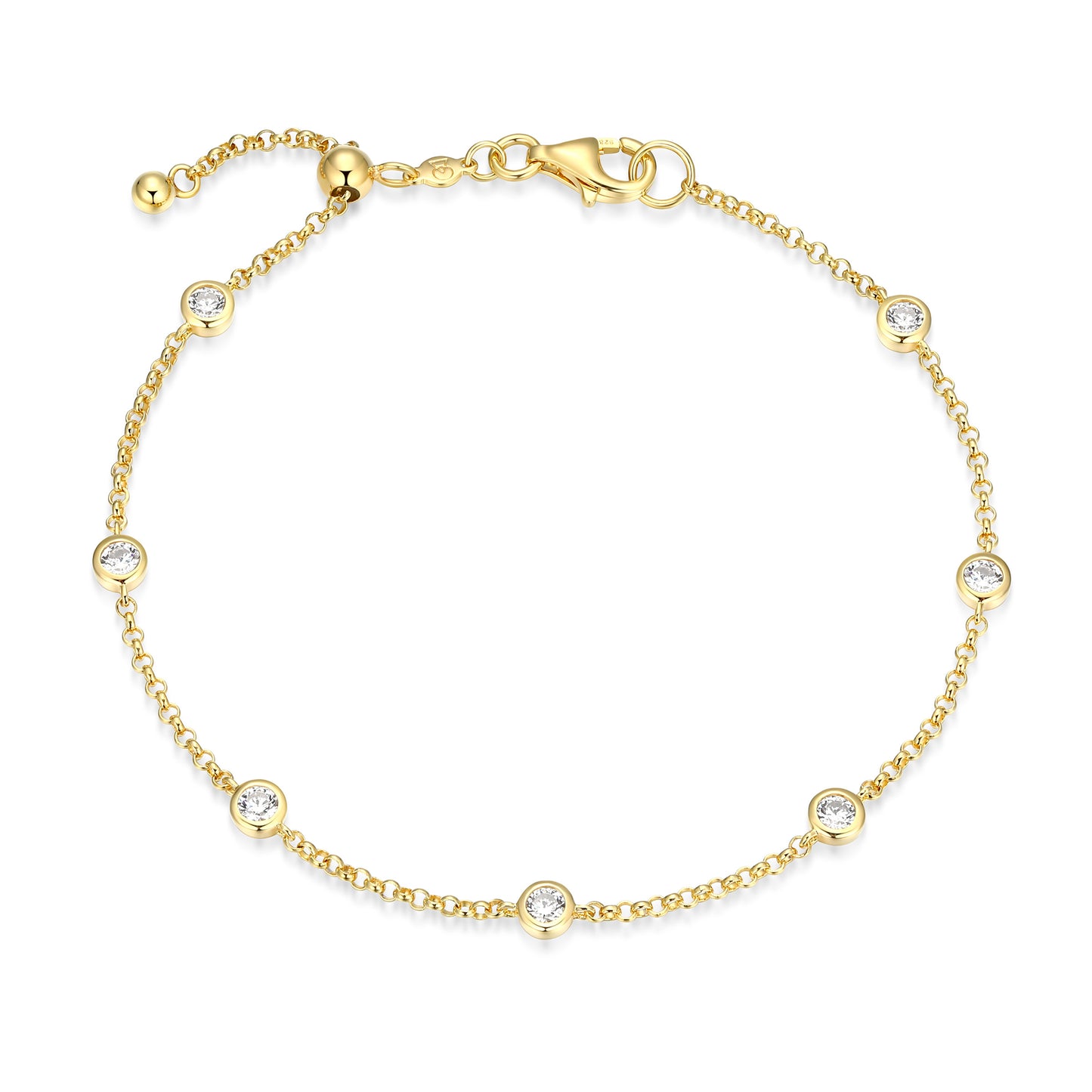 MB0111W - Essentials Small Station Lab-Created Diamond Bracelet | Monte Luna