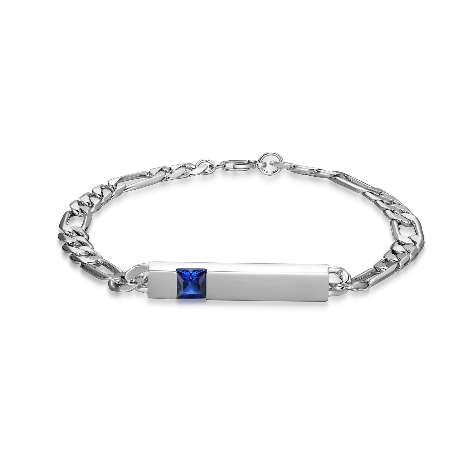 UB0121 - Sovereign Lab-Created Sapphire Figaro Chain Bracelet | ethos
