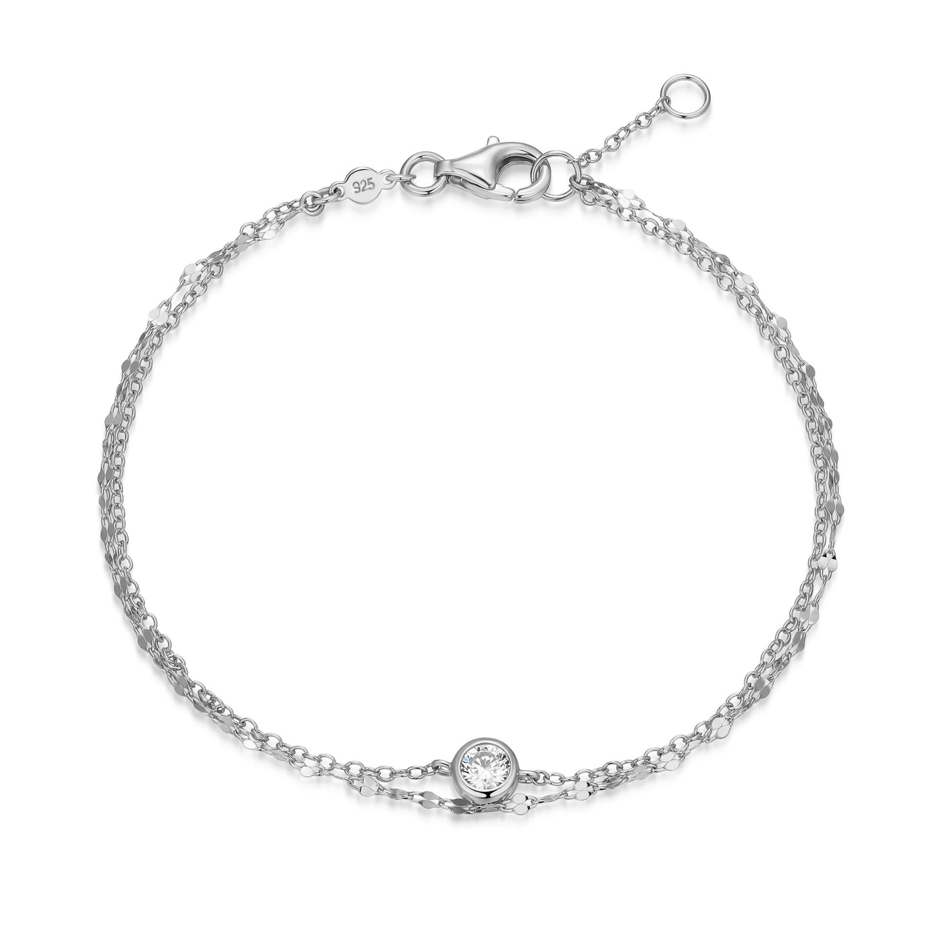 BB0305W - Lumachina & Forzatina Cable Double Chain Bracelet | m by monte luna
