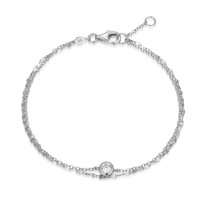 BB0305W - Lumachina & Forzatina Cable Double Chain Bracelet | m by monte luna