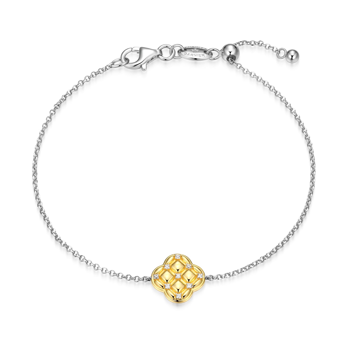 CB0217 - Quilted Clover Adjustable Bolo Bracelet | Paris 1901