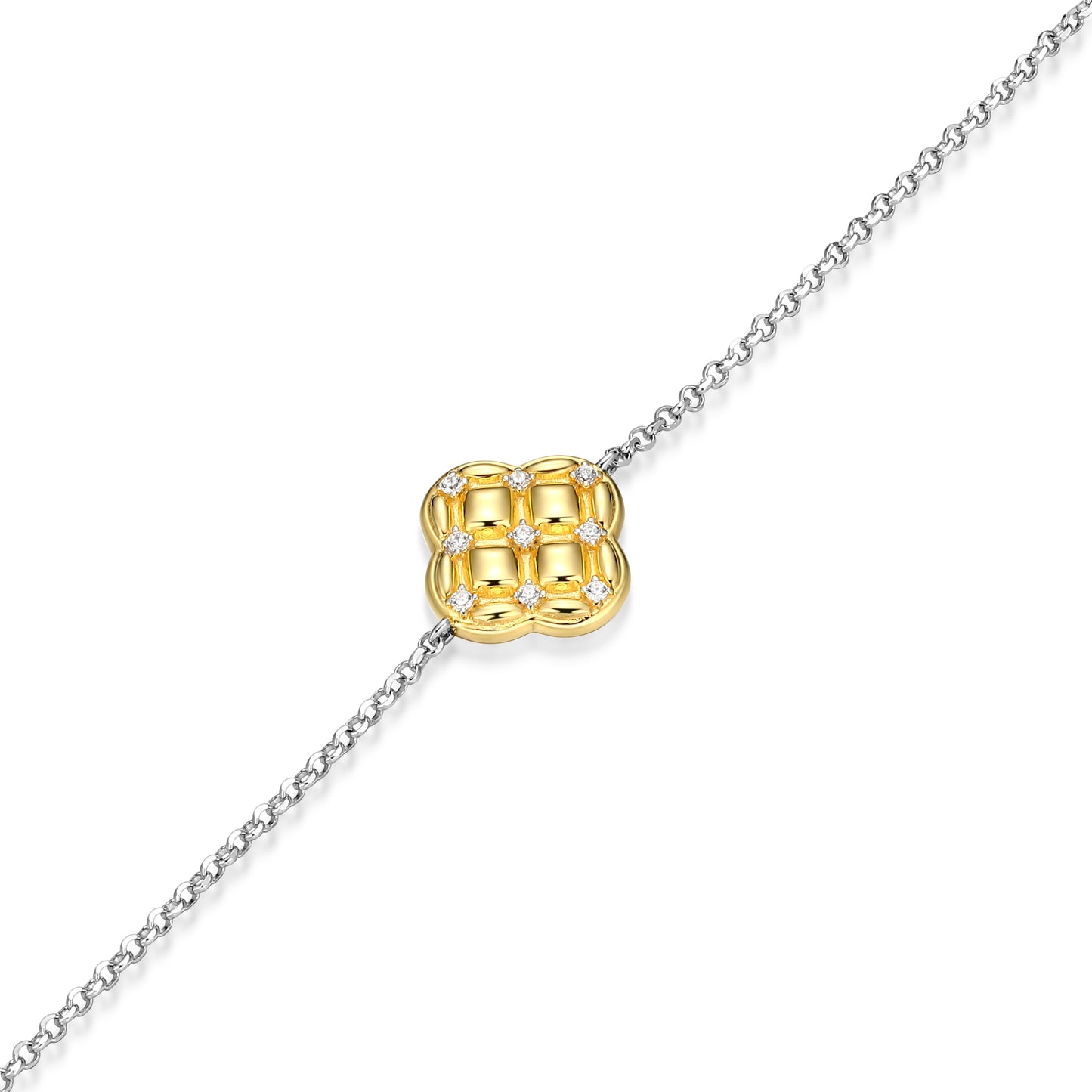 CB0217 - Quilted Clover Adjustable Bolo Bracelet | Paris 1901