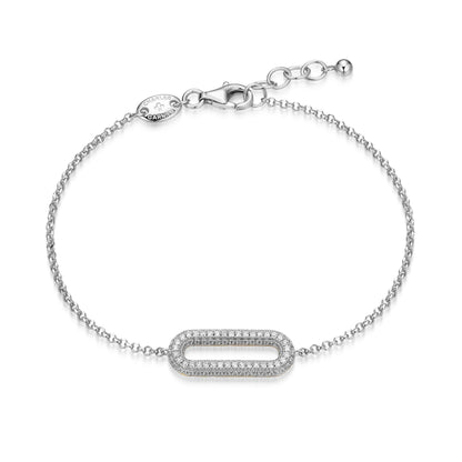 CB0222 - Reversible Pavé-Quilted Paperclip Bracelet | Paris 1901