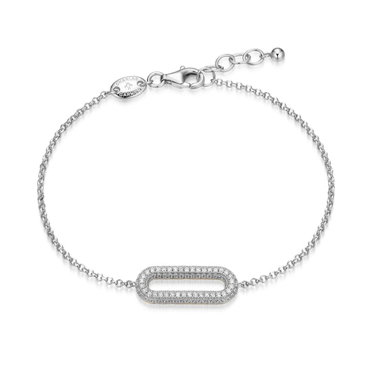 CB0222 - Reversible Pavé-Quilted Paperclip Bracelet | Paris 1901