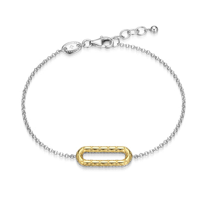 CB0222 - Reversible Pavé-Quilted Paperclip Bracelet | Paris 1901