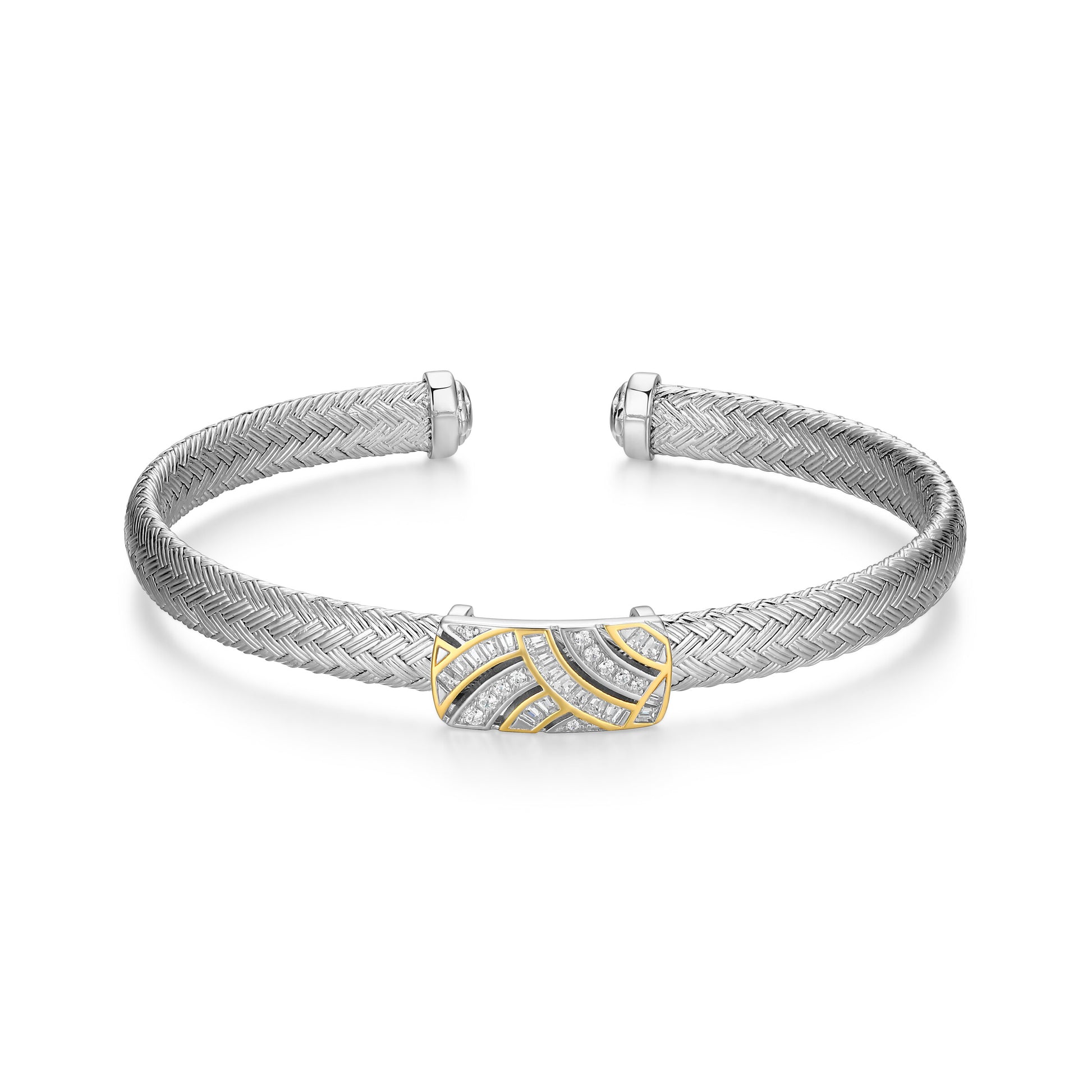 CB0225 - Two-Tone Baguette Cuff | Paris 1901