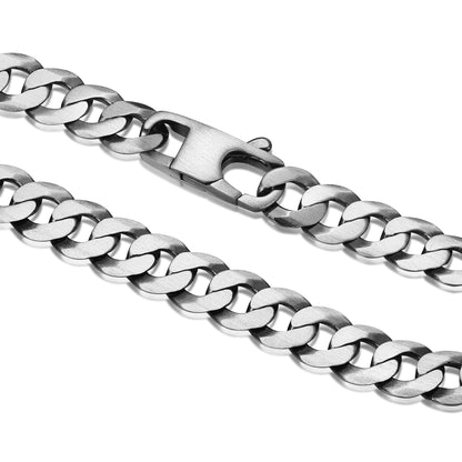 Italian Chain Brushed Gunmetal Curb Bracelet - 8.5" - UB28 | ethos