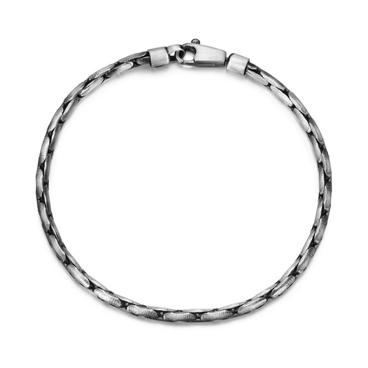 Italian Chain Brushed Gunmetal Boston Bracelet - 8.5" - UB30 | ethos