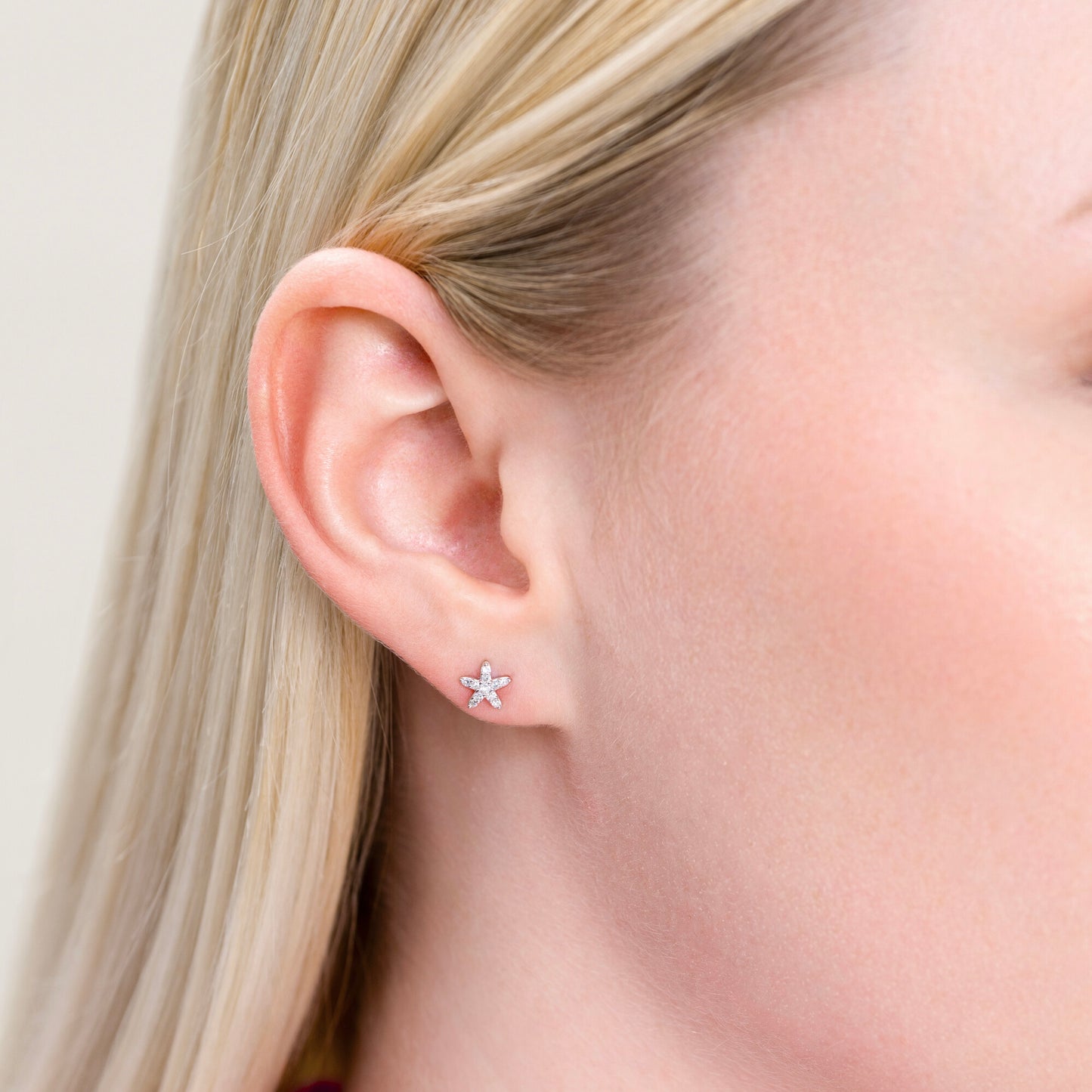 Starfish Stud Earrings in Rhodium-Plated Sterling Silver | M by Monte Luna