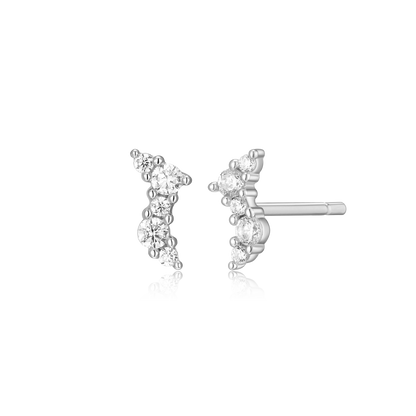 Scattered Lab-Created Diamond Stud Earrings in Rhodium-Plated Sterling Silver | M by Monte Luna