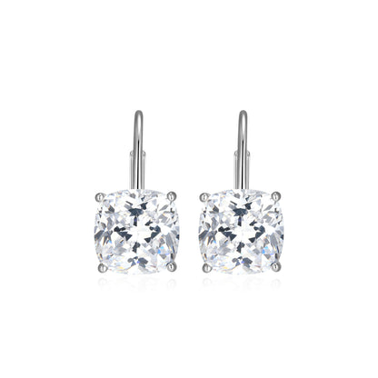 RE0185W - Cushion-Cut CZ Leverback Earrings | reign
