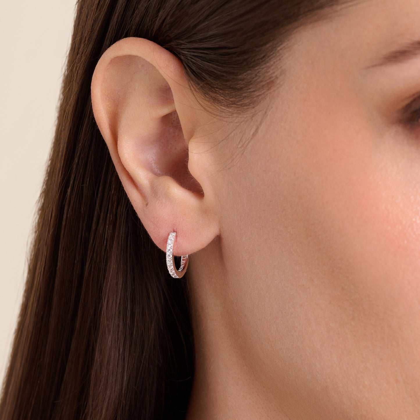 Petite Hoop Earrings in Rhodium-Plated Sterling Silver | M by Monte Luna