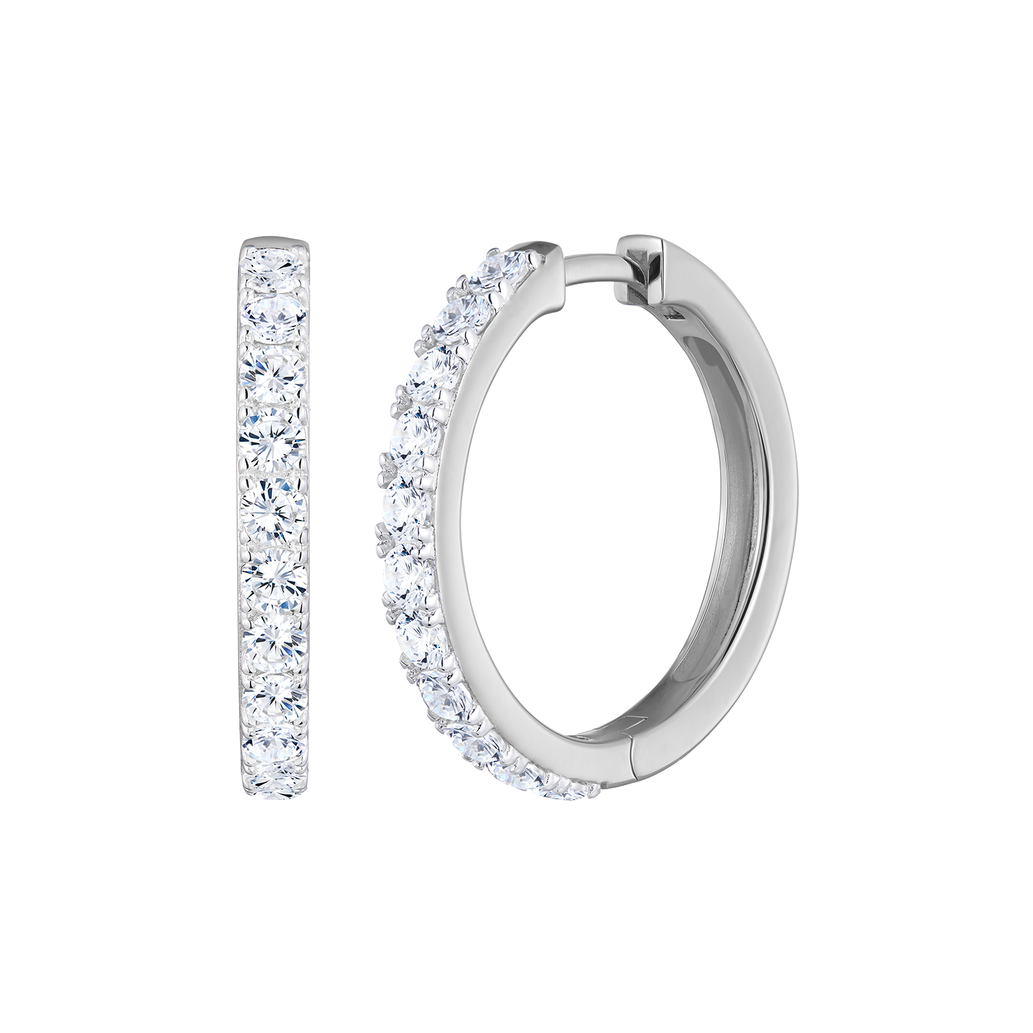 Petite Hoop Earrings in Rhodium-Plated Sterling Silver | M by Monte Luna