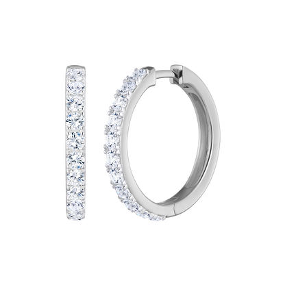 Petite Hoop Earrings in Rhodium-Plated Sterling Silver | M by Monte Luna