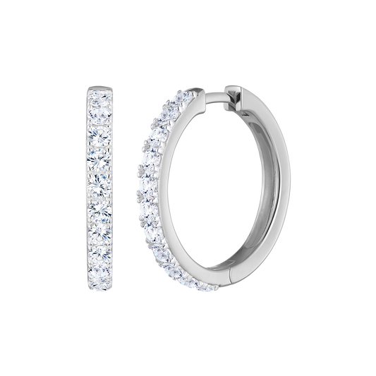 Petite Hoop Earrings in Rhodium-Plated Sterling Silver | M by Monte Luna