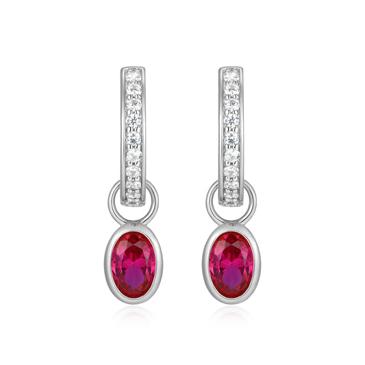 BE0227W - July Birthstone Charm Huggie Earrings | m by monte luna