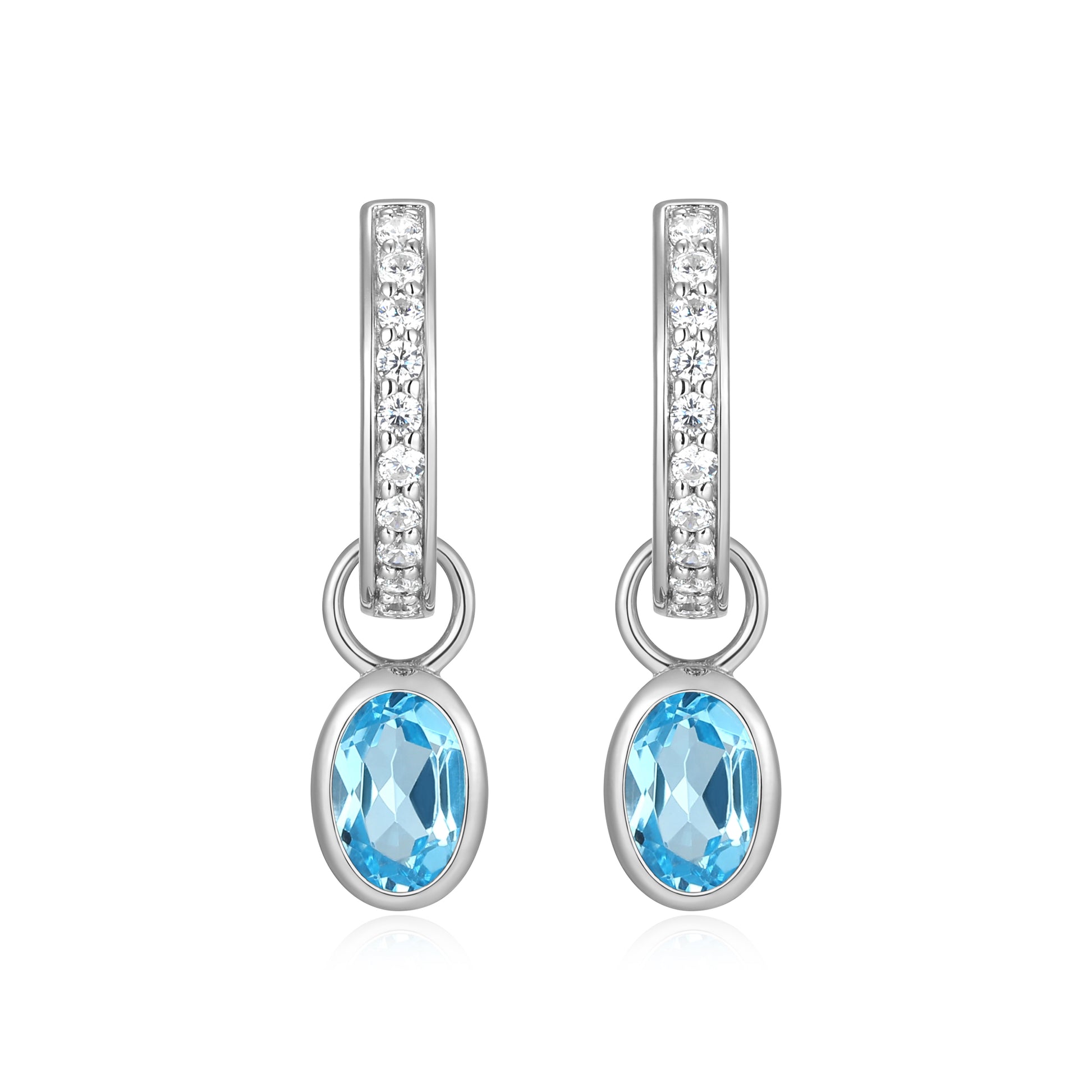 BE0223W - December Birthstone Charm Huggie Earrings | m by monte luna