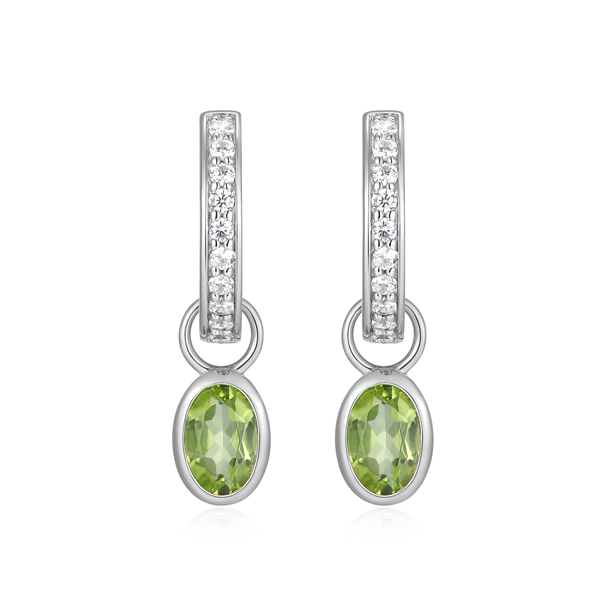 BE0228W - August Birthstone Charm Huggie Earrings | m by monte luna