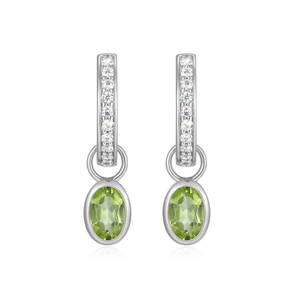 BE0228W - August Birthstone Charm Huggie Earrings | m by monte luna