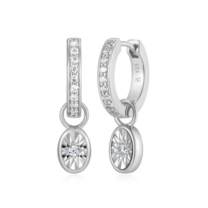 BE0224W - April Birthstone Charm Huggie Earrings | m by monte luna