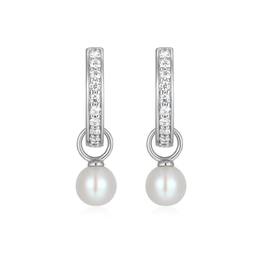 BE0226W - June Birthstone Charm Huggie Earrings | m by monte luna