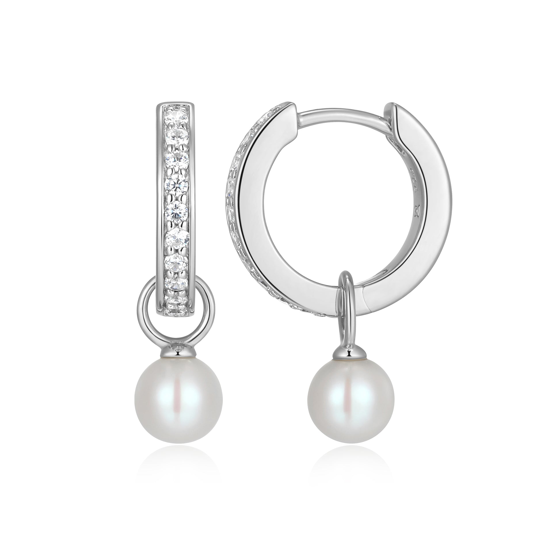 BE0226W - June Birthstone Charm Huggie Earrings | m by monte luna
