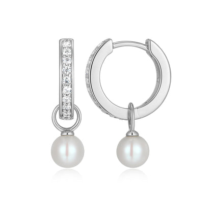 BE0226W - June Birthstone Charm Huggie Earrings | m by monte luna