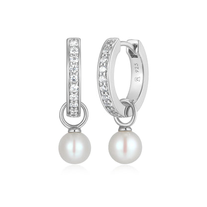 BE0226W - June Birthstone Charm Huggie Earrings | m by monte luna