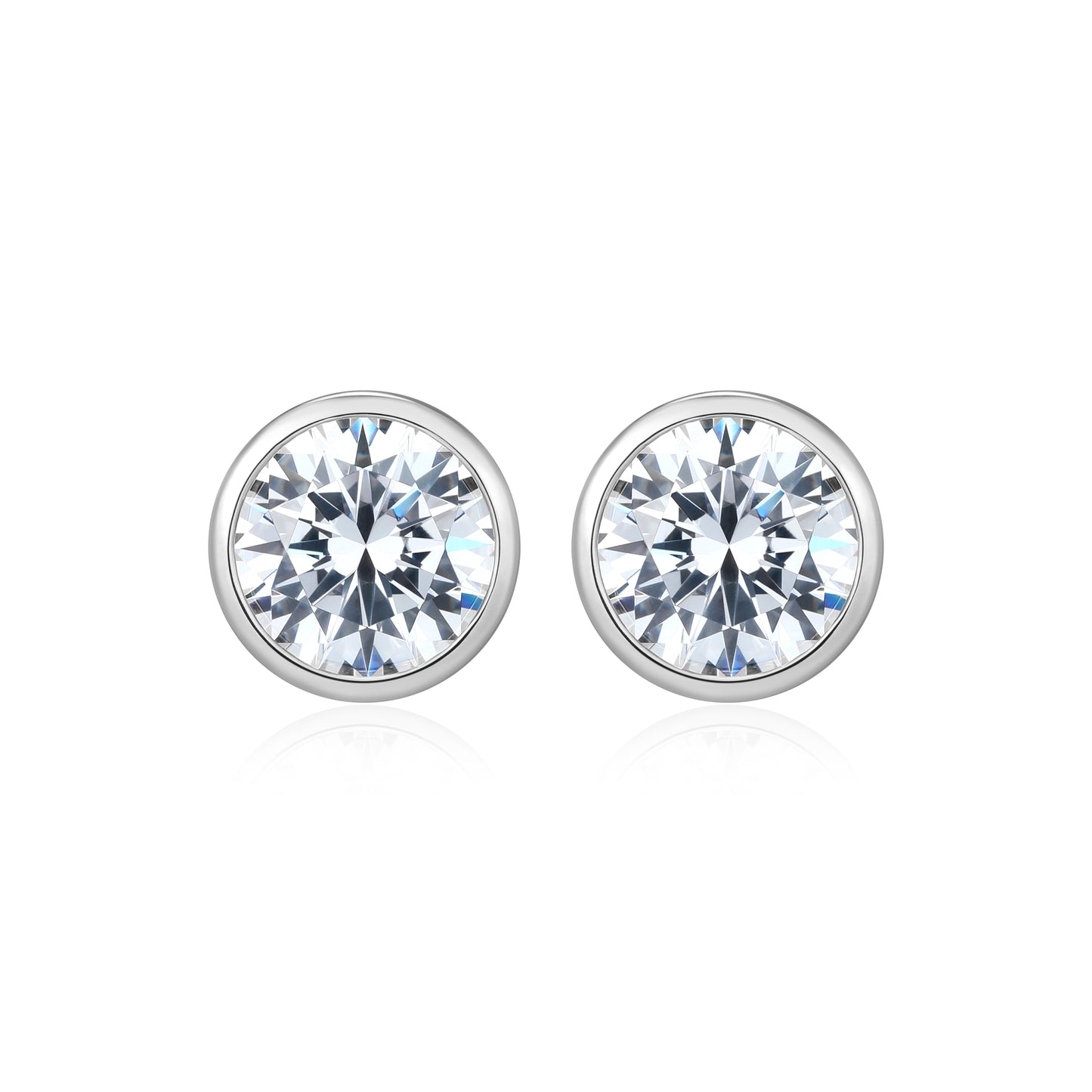 RE0183W - Round-Cut CZ Stud Earrings | reign