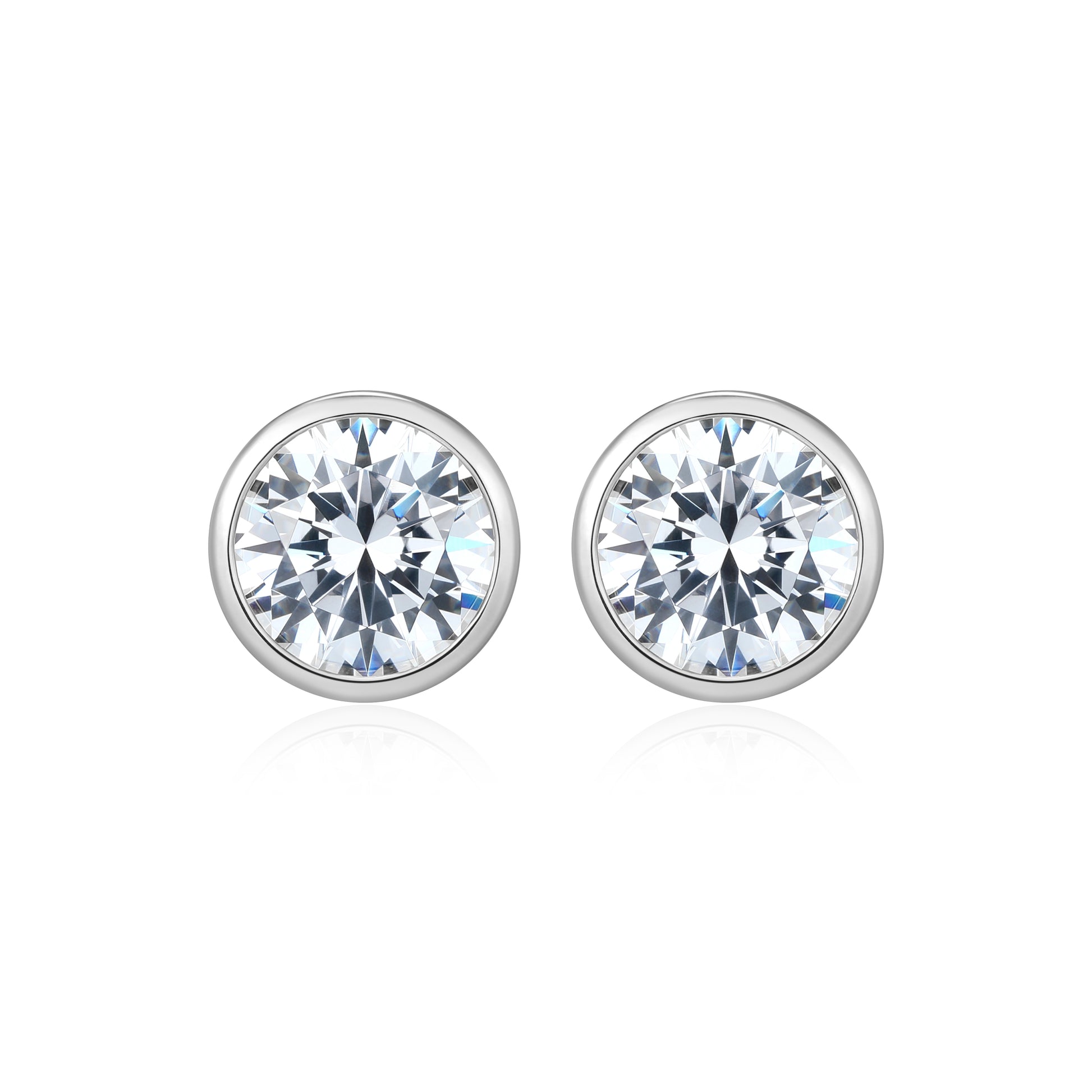 RE0183W - Round-Cut CZ Stud Earrings | reign